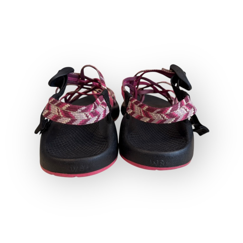 Chaco Women's ZX3 Burgundy/Pink/White Aztec Triple Strap Sandals Size 8 - Picture 3 of 7